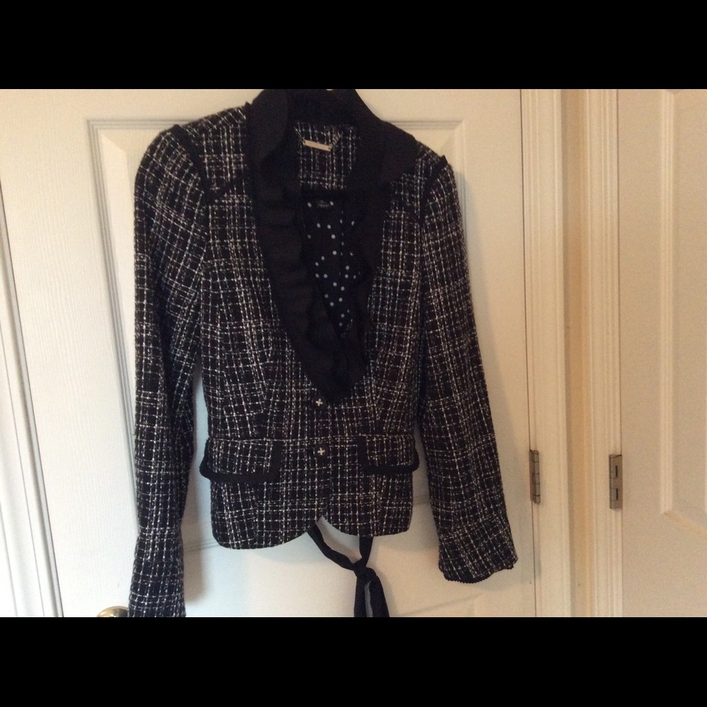 Plaid jacket black and white